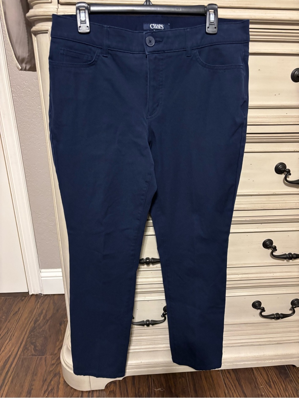 Chaps Women’s Navy Stretch Chino Pants - Picture 2 of 3